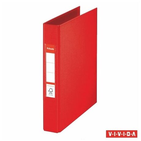 Gyűrűs könyv, 2 gyűrű, 42 mm, A5, PP, ESSELTE "Standard", Vivida piros