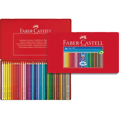 Faber-Castell színes ceruza készlet 36db-os GRIP 2001 fém dobozban