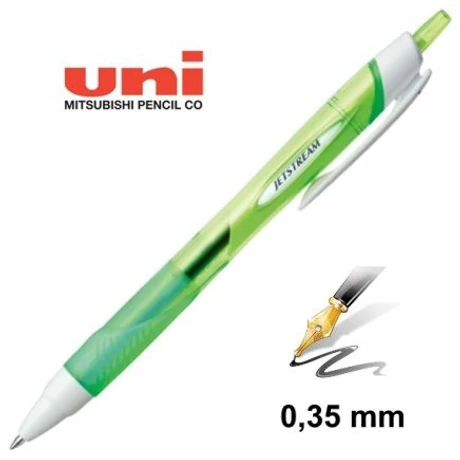 Uni SXN-157S Jetstream gumírozott zöld golyóstoll, kék betéttel