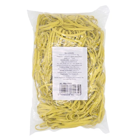 Gumigyűrű 63,5mm x 5mm 1kg/csomag, postázó gumi SÁRGA Fornax