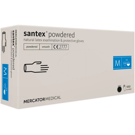 Gumikesztyű santex® powdered (smooth) Latex "M"