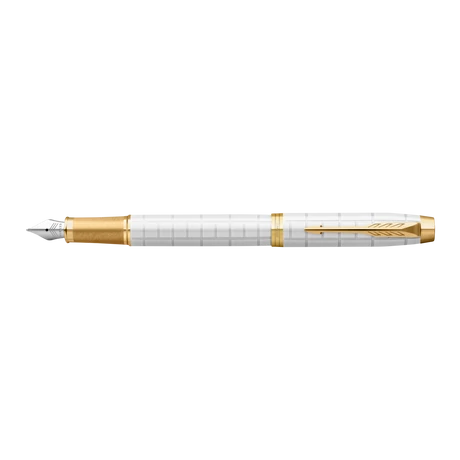 PARKER ROYAL IM PREMIUM TÖLTŐTOLL GYÖNGYHÁZFEHÉR CIZELLÁLT, ARANY KLIPSZ
