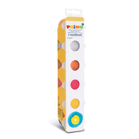 Tempera PRIMO metál színek, 6x25ml-es készlet, tégelyes