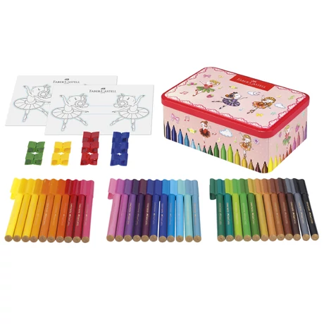 Faber-Castell filctoll készlet 33db-os CONNECTOR + kiegészítők "Ballerina" fém dobozban