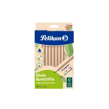 Színesceruza Pelikan 12 szín Trio vastag natúr
