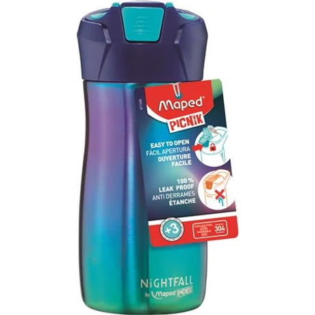 Kulacs, 430 ml, rozsdamentes acél, MAPED PICNIK "Concept Kids", Nightfall