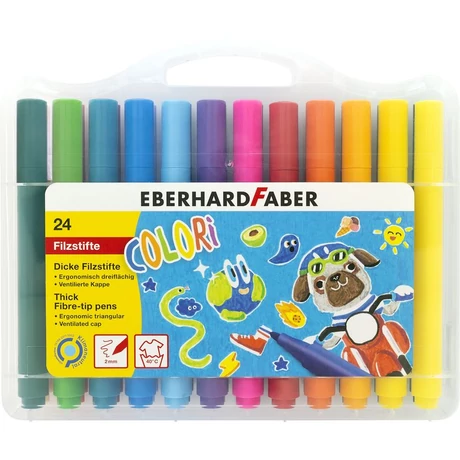 Eberhard Faber filctoll készlet 24db-os Jumbo COLORI műanyag dobozban