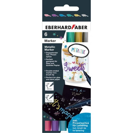 Eberhard Faber filctoll készlet 6db-os kétvégű METÁL