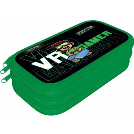 Lizzy három emeletes zippzáras tolltartó VR Gamer mintával