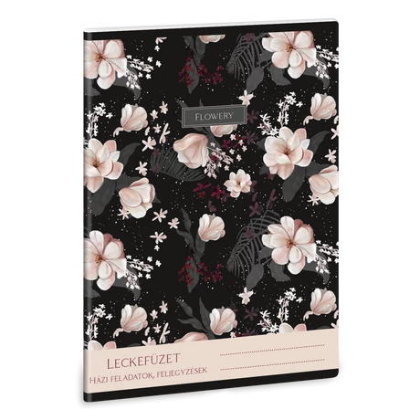 ARS UNA FLOWERY BLACK A/5 LECKEFÜZET
