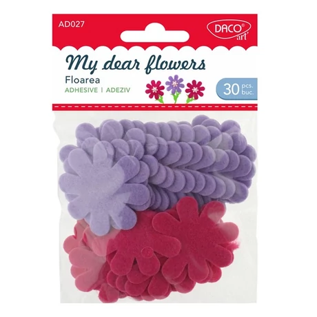Filc forma, virágok 3 cm Daco "My dear flowers"