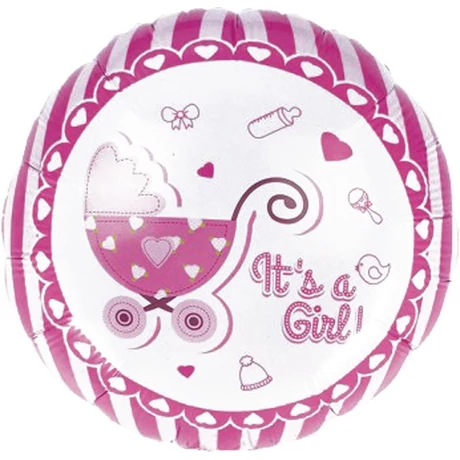 Léggömb, babaváró 46 cm Daco "It's a Girl!" rózsaszín