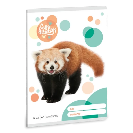 Ars Una Cuki Állatok - Vörös Panda A/5 2. oszt. füzet 16-32