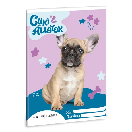 Ars Una Cuki Állatok - Francia bulldog A/5 2. osz. füzet 16-32