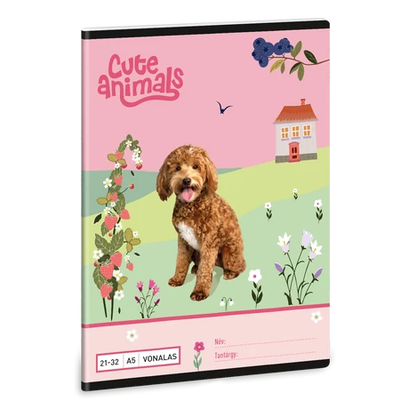 Ars Una Cute Animals - Doggie A/5 vonalas füzet 21-32 Ars Una Cute Animals - Doggie A/5 vonalas füzet 21-32