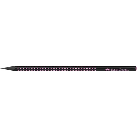 Grafitceruza, B, háromszögletű, FABER-CASTELL, "Sparkle Midnight", fekete/rózsaszín