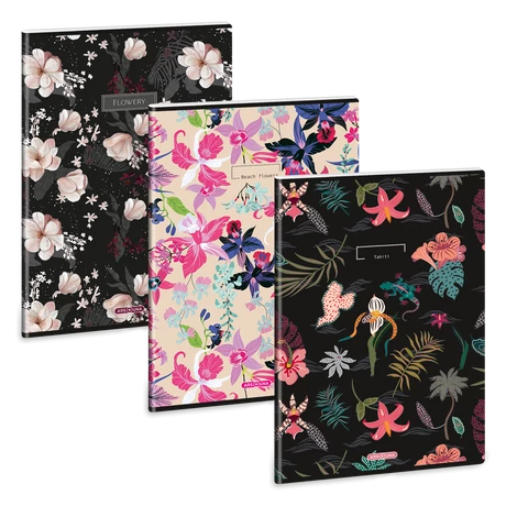 Ars Una Flowers-mix A/4 extra kapcsos füzet-négyzethálós