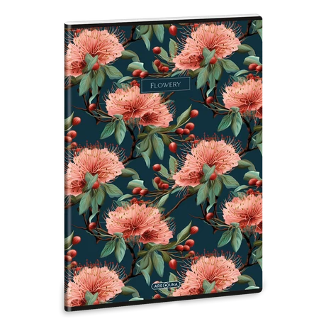 Ars Una Flowery green A/4 extra kapcsos füzet-négyzethálós