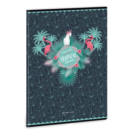 Ars Una Pink Flamingo A/4 extra kapcsos füzet-négyzethálós