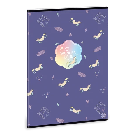 Ars Una Wonderland Unicorn A/4 extra kapcsos füzet-négyzethálós