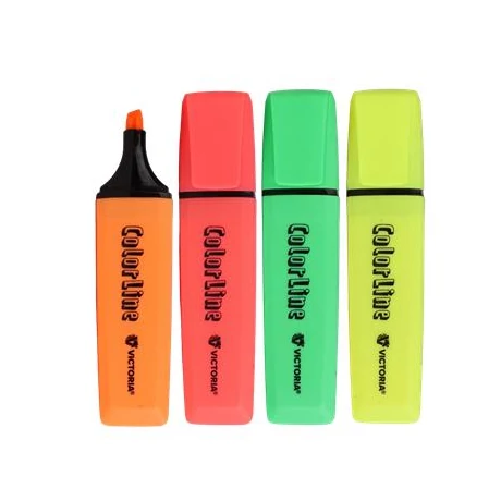 Szövegkiemelő készlet, 1-5 mm, VICTORIA OFFICE, "ColorLine", 4 különböző szín