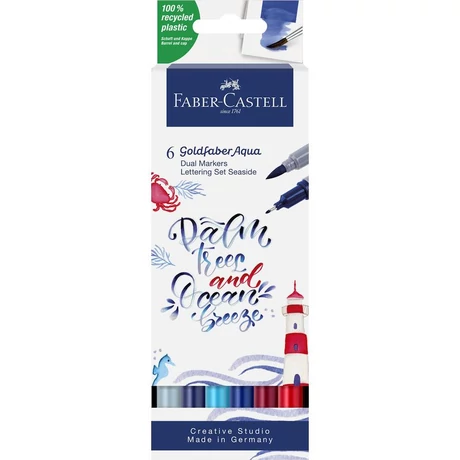 Art and Graphic kétvégű aquarell filctoll készlet 6db-os GOLDFABER AQUA "Tenger"