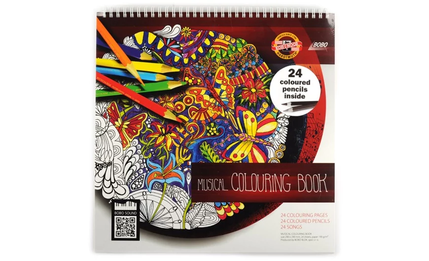 KOH-I-NOOR ZENÉS SZÍNEZŐ, SZÍNES CERUZA/24 KÉSZLETTEL